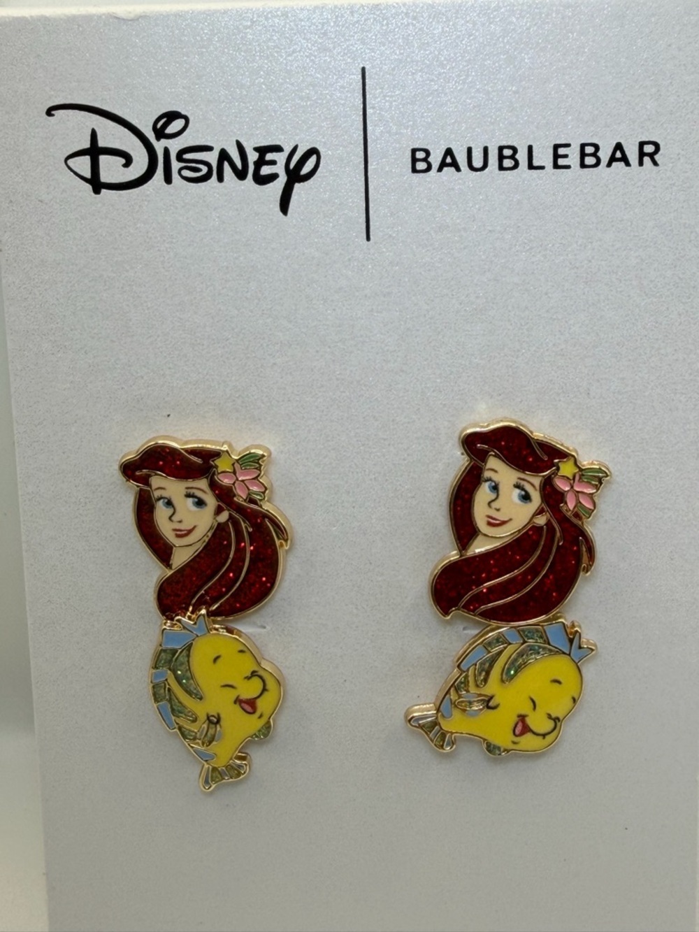 BaubleBar Disney Ariel & Flounder Earrings Set 2 Pairs NWT